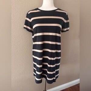 Forever 21 Striped Black and Tan T-Shirt Dress